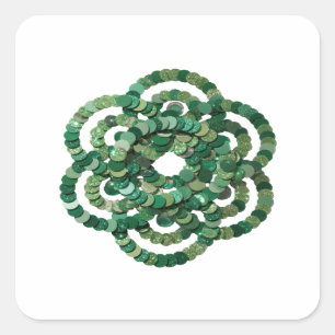 Autocollant artisanat à paillettes vertes argentée