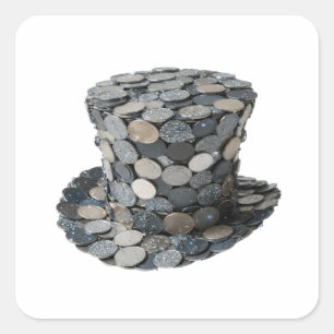 Autocollant artisanat CHAPEAU D'ARGENT gras