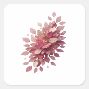Autocollant artisanat ORIGINAL ARGENT FEUILLES ROS