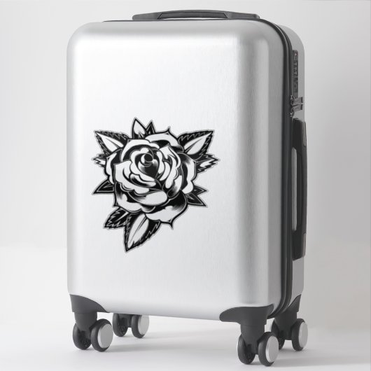 Autocollant artistique Tatouage de rose. (Sur valise)