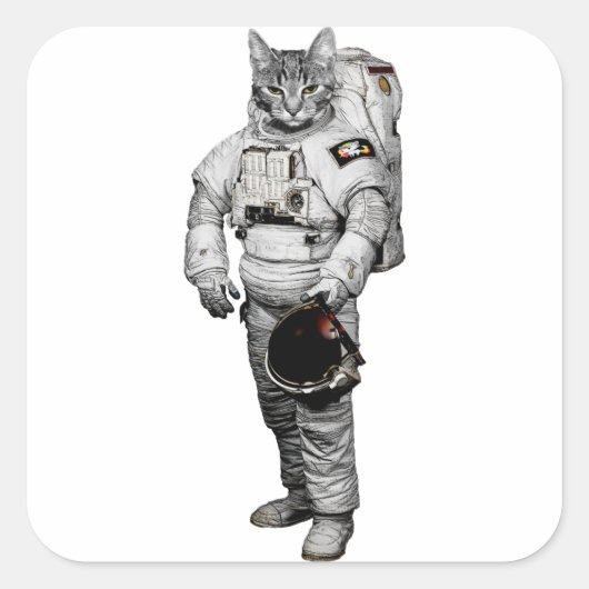 Autocollant Astronaute Chat (Devant)