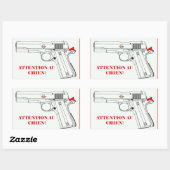 autocollant attention au chien (Feuille)