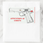 autocollant attention au chien (Sac)