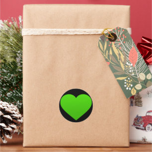 autocollant au coeur vert