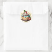 Autocollant au gâteau. Autocollant rond classique  (Sac)