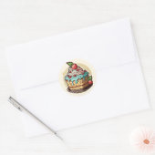 Autocollant au gâteau. Autocollant rond classique  (Enveloppe)