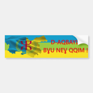 Autocollant auto D-Aqbayli bɣu neɣ qqim ! Bumpersticker