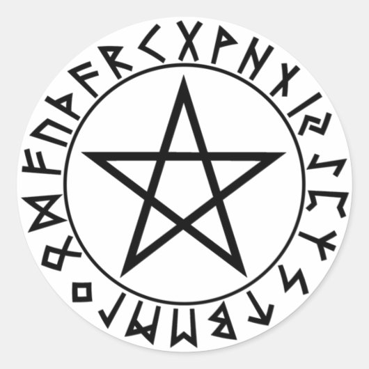 autocollant autour Rune Pentacle (Devant)