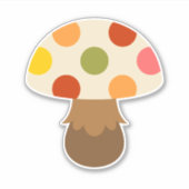 Autocollant aux champignons mignons (Devant)
