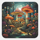 Autocollant aux champignons mignons (Devant)