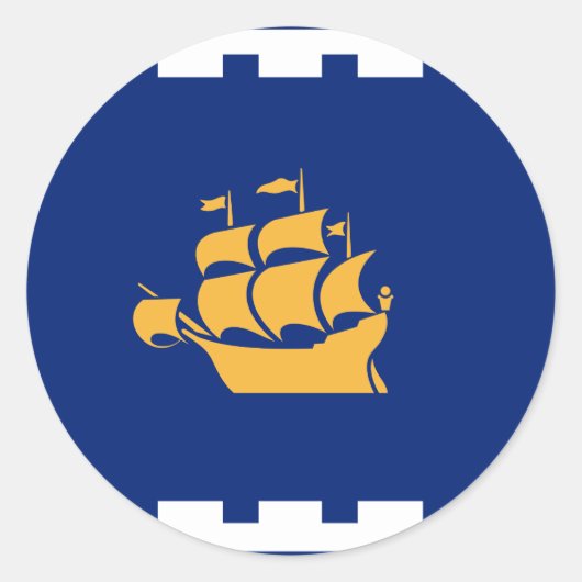 Autocollant avec drapeau de la ville de Québec, Ca (Devant)