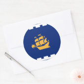 Autocollant avec drapeau de la ville de Québec, Ca (Enveloppe)