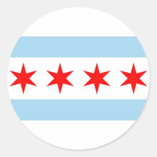 Autocollant avec le drapeau de Chicago, l'Illinois