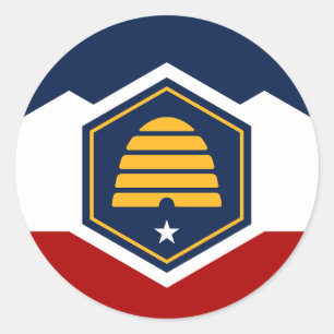 Autocollant avec le drapeau de l'Utah, États-Unis