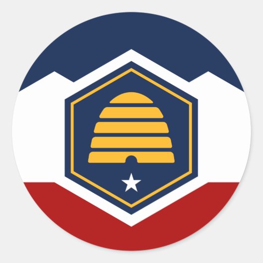 Autocollant avec le drapeau de l'Utah, États-Unis (Devant)