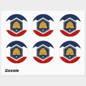 Autocollant avec le drapeau de l'Utah, États-Unis (Feuille)
