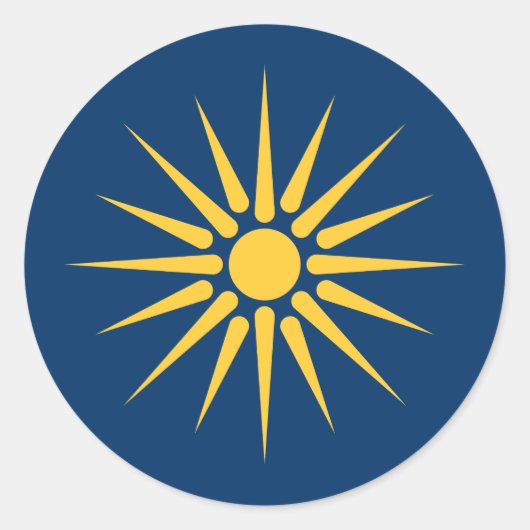 Autocollant avec le drapeau de Macédoine, Grèce (Devant)