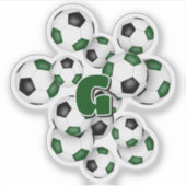 autocollant avec monogramme de ballons de soccer n (Devant)