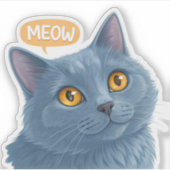 Autocollant avec visage de chat Chartreux mignon”  (Devant)