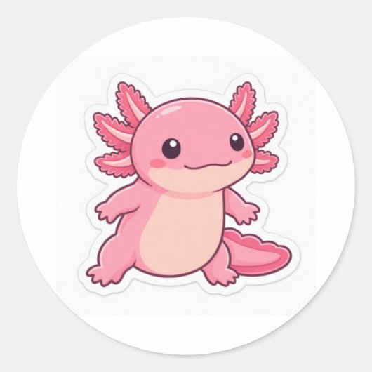 Autocollant Axolotl Rose Mignon (Devant)