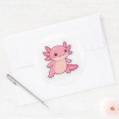 Autocollant Axolotl Rose Mignon (Enveloppe)