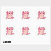 Autocollant Axolotl Rose Mignon (Feuille)