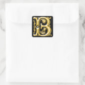 Autocollant B majuscule initial en or (Sac)