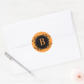 Autocollant B Monogramme noir orange Mariage d'aut (Enveloppe)