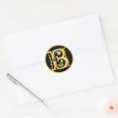 Autocollant B rond initial en or (Enveloppe)