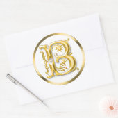 Autocollant B rond initial en or (Enveloppe)