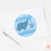 Autocollant Baby shower bébé éléphant (Enveloppe)