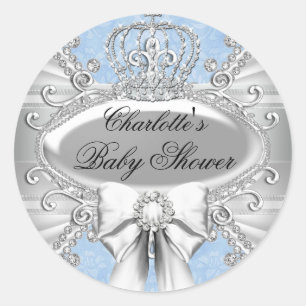 Autocollant Baby Shower Couronne de Diamants Petit