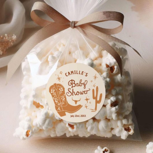 Autocollant Baby shower Cowboy Favoriser