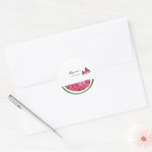 Autocollant Baby Shower Été Pastèque (Enveloppe)