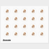 Autocollant Baby Shower Garçon • Capybara Mignon (Feuille)