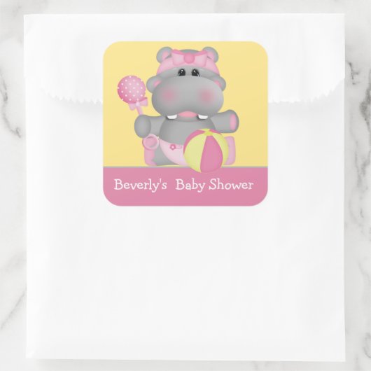 Autocollant Baby shower Hippo bébé (Sac)