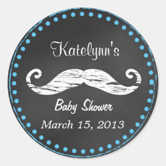 Autocollant Baby shower Moustache Favoriser