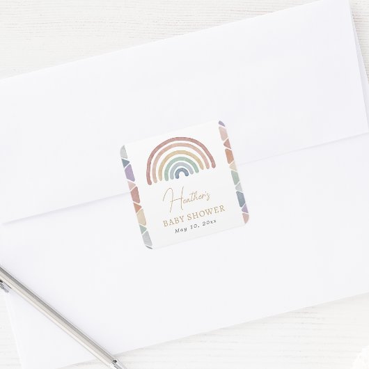 Autocollant Baby shower Pastel Rainbow