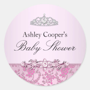Autocollant Baby Shower Princesse Rose