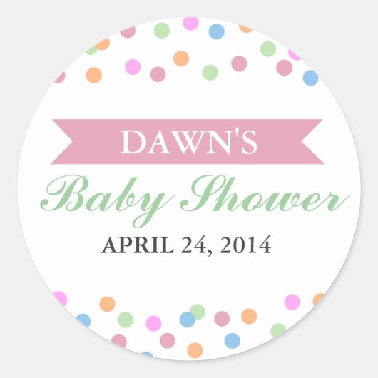 Autocollant Baby Shower Sprinkle (Devant)