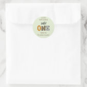Autocollant baby shower Wild One Green garçon (Sac)