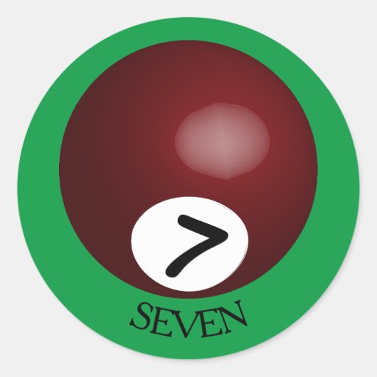 Autocollant Balle de Billard Numéro 7 (Devant)