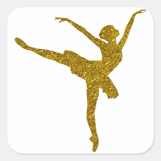 Autocollant Ballerine Dorée (Devant)