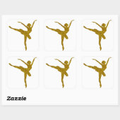 Autocollant Ballerine Dorée (Feuille)