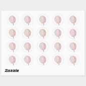 Autocollant ballon rose numéro un (Feuille)