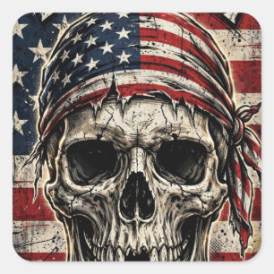 Autocollant bandana drapeau crâne liberté patrioti