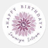 Autocollant B'day à Customise de fleurs Dahlia (Devant)