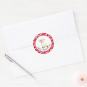 Autocollant Bébé Agneau et Cœurs (Enveloppe)
