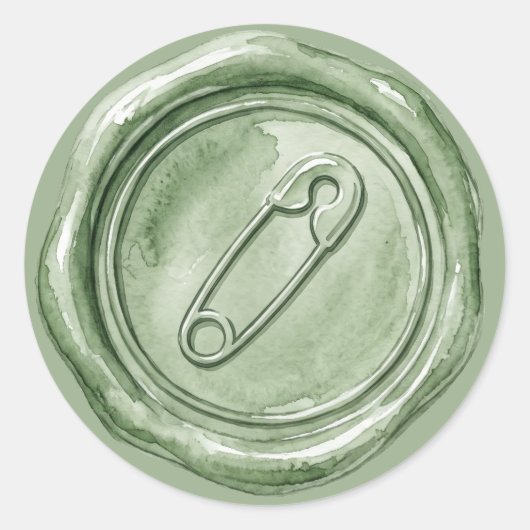 Autocollant bébé Faux sceau de cire Épingle à couc (Devant)