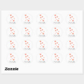 Autocollant Bébé Fille Cœurs Aquarelle (Feuille)